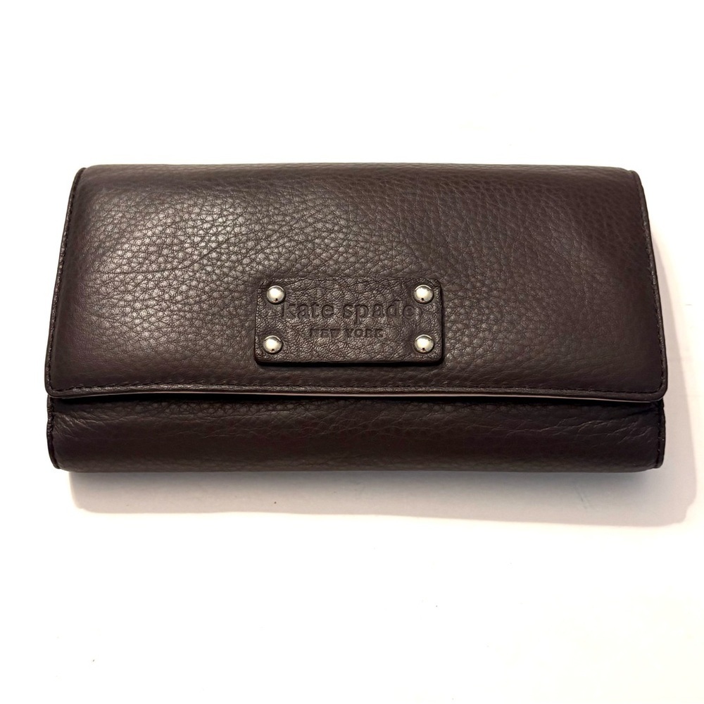 KATE SPADE Brown and Pink Bay Street
Sandra Leather Clutch Wallet - Picture 2 of 11